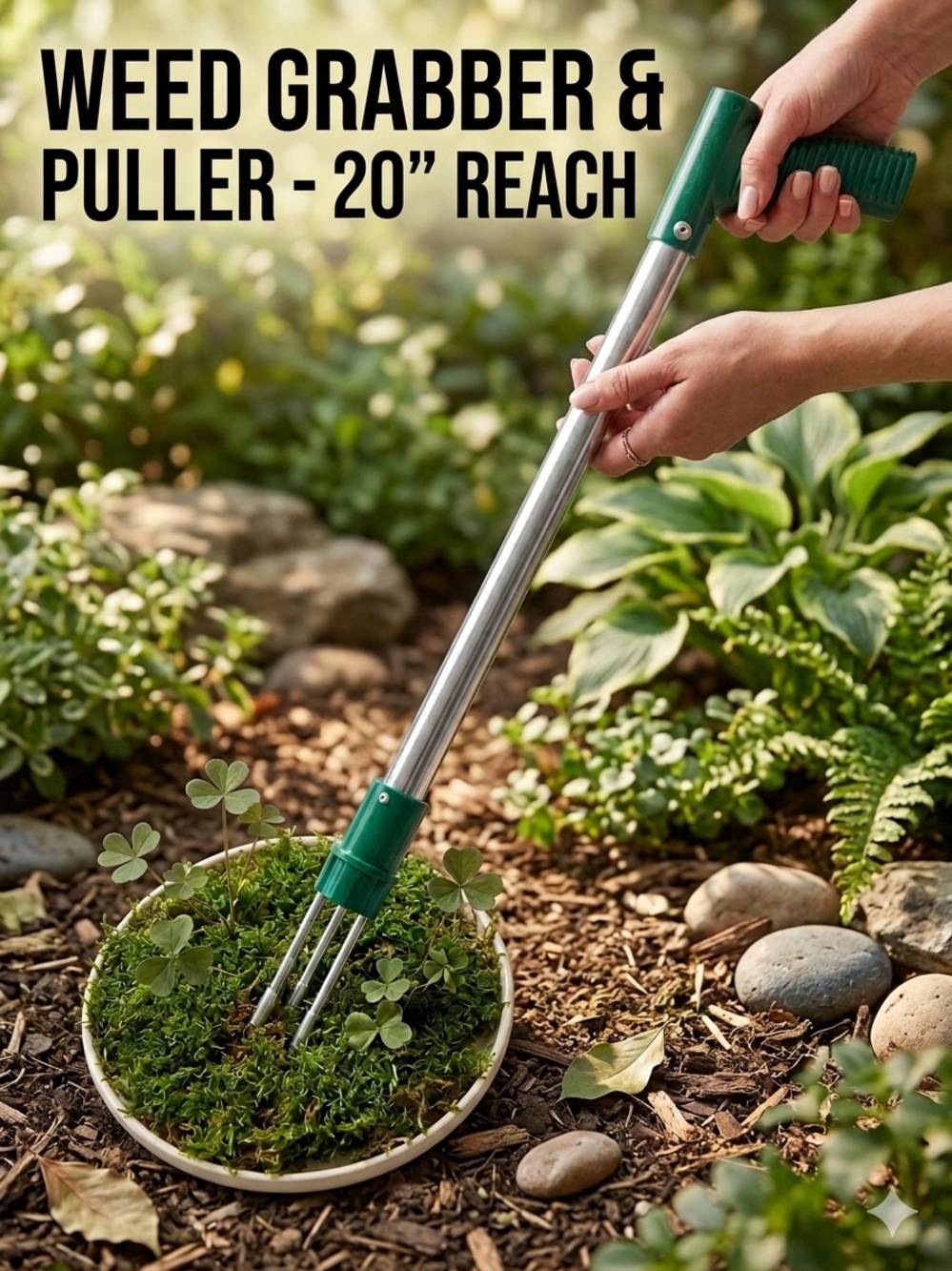 Dandelion & Root Puller Garden Tool - 20" Long Handle